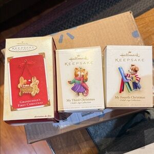 Hallmark Keepsake grandchild Christmas Ornament Trio